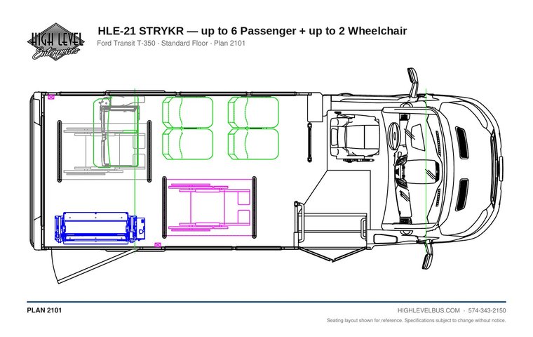 STRYKR — up to 6 Passenger + up to 2 Wheelchair seating layout