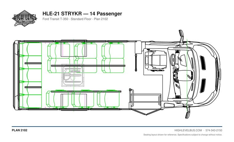 STRYKR — 14 Passenger seating layout
