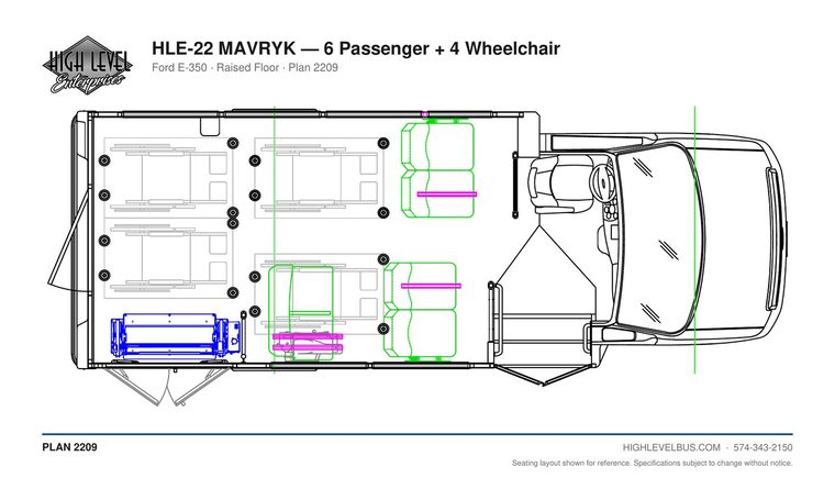 MAVRYK — 6 Passenger + 4 Wheelchair seating layout