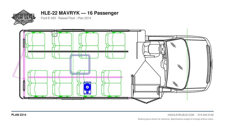 MAVRYK — 16 Passenger seating layout