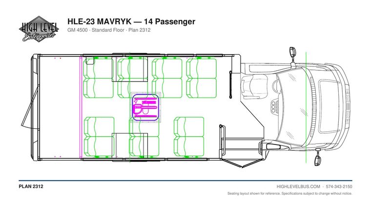 MAVRYK — 14 Passenger seating layout