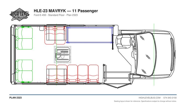 MAVRYK — 11 Passenger seating layout