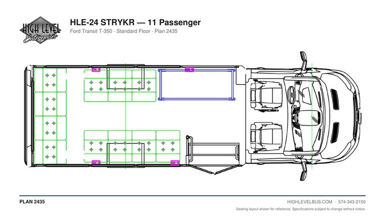 STRYKR — 11 Passenger seating layout