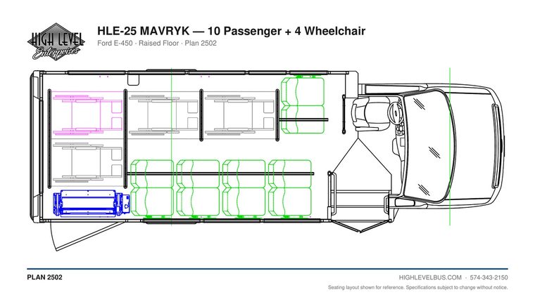 MAVRYK — 10 Passenger + 4 Wheelchair seating layout