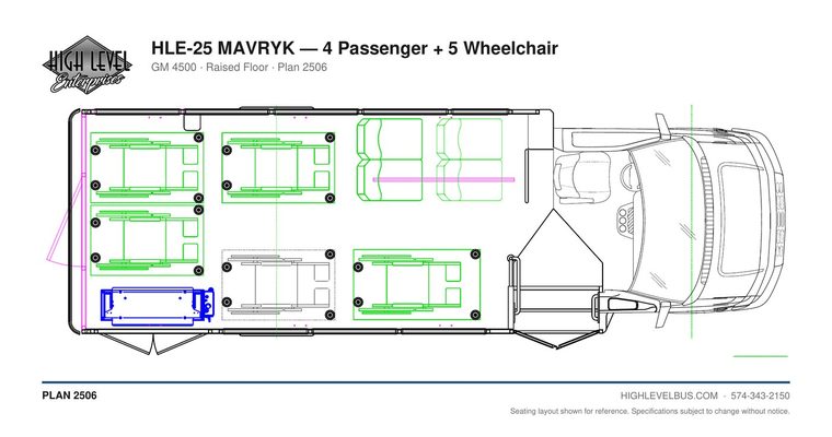 MAVRYK — 4 Passenger + 5 Wheelchair seating layout