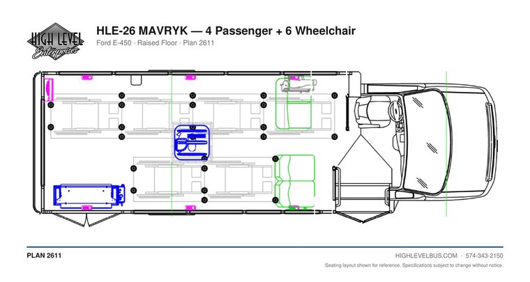 MAVRYK — 4 Passenger + 6 Wheelchair seating layout