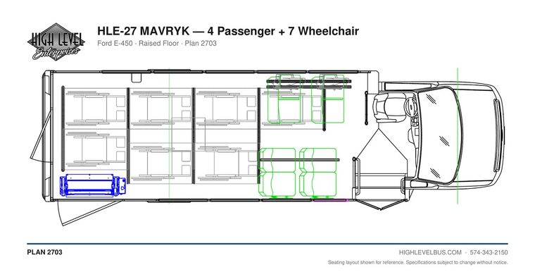 MAVRYK — 4 Passenger + 7 Wheelchair seating layout