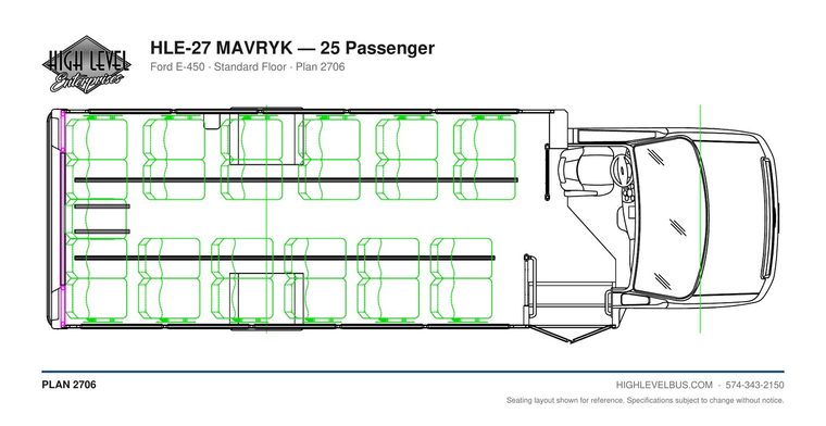 MAVRYK — 25 Passenger seating layout