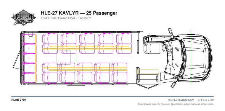 KAVLYR — 25 Passenger seating layout