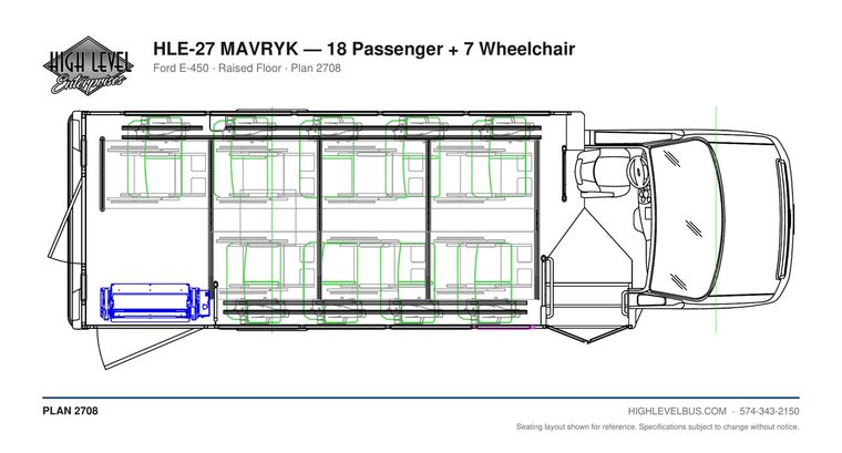 MAVRYK — 18 Passenger + 7 Wheelchair seating layout