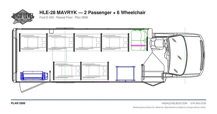 MAVRYK — 2 Passenger + 6 Wheelchair seating layout