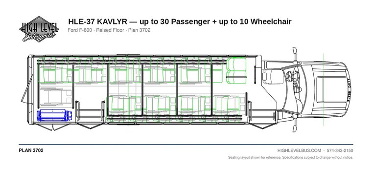 KAVLYR — up to 30 Passenger + up to 10 Wheelchair seating layout