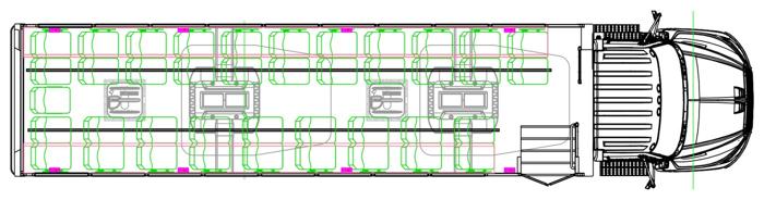 STRATOS seating layout — 37 Passenger